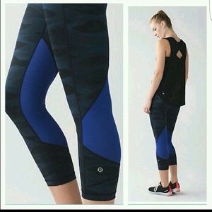 Lululemon Pace Rival Crop Dark Blue Camo